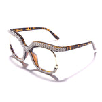 Rhinestone Trimmed  Glasses | Oversized Frames |