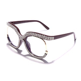 Rhinestone Trimmed  Glasses | Oversized Frames |
